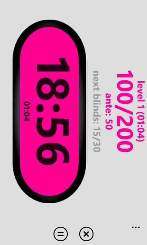 Original mobile screenshot with a magenta countdown displayed in landscape orientation